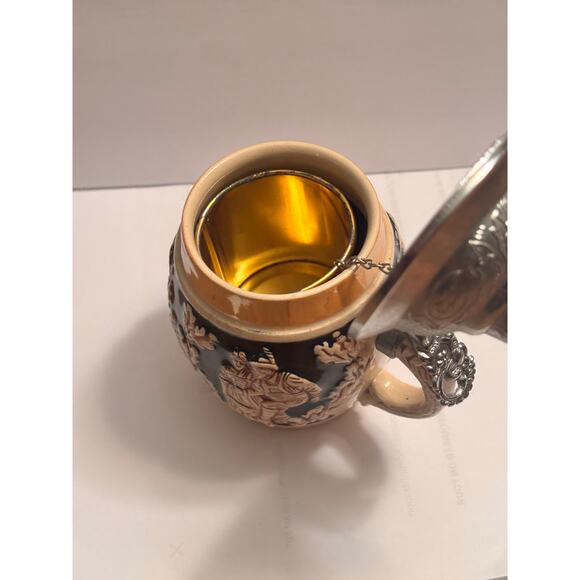 'Berchtesgaden' German Stein with 2" Lid. Hand Painted in Western Germany 5 inch - Picture 9 of 12